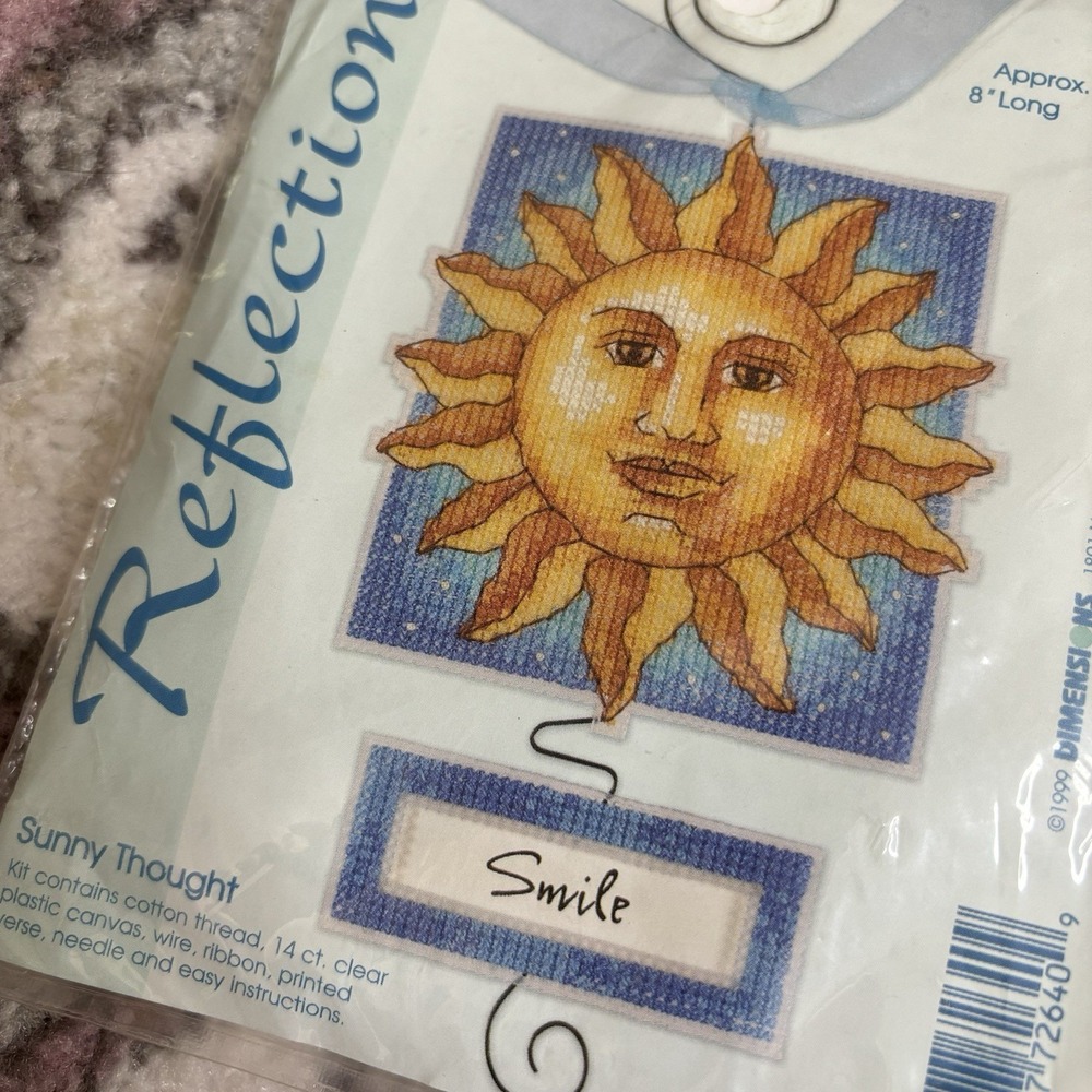 1999 Dimensions Sun Smile Celestial‎ #72640 Cross Stitch Sunny Thought 8"x8"
